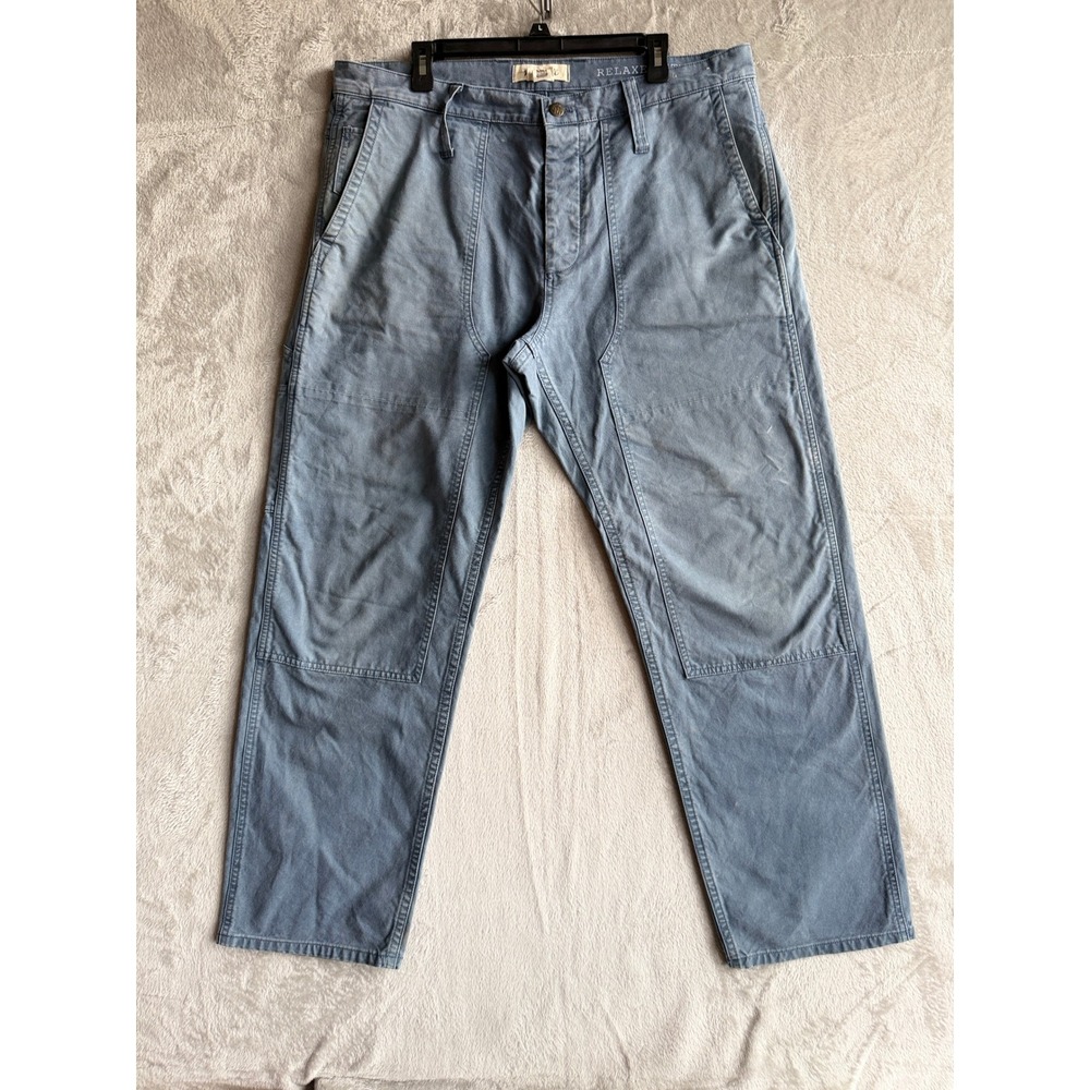 Madewell Canvas Workwear Pants Mens 36x32 Relaxed Double Knee Faded Blue Cotton